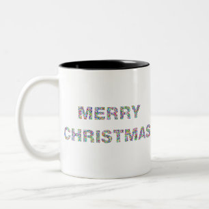 Frohe Weihnachtskreise Prismatisch 3 Zweifarbige Tasse