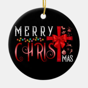 Frohe Weihnachtskreuz Christlich Religiös Keramik Ornament