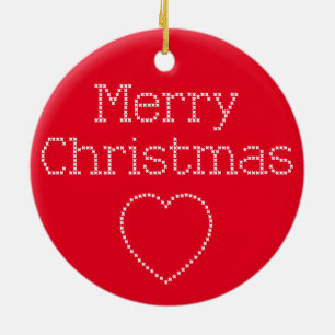 Frohe Weihnachtskreuzstickerei Keramik Ornament