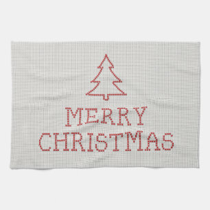 Frohe Weihnachtskreuzstickerei Küchentuch