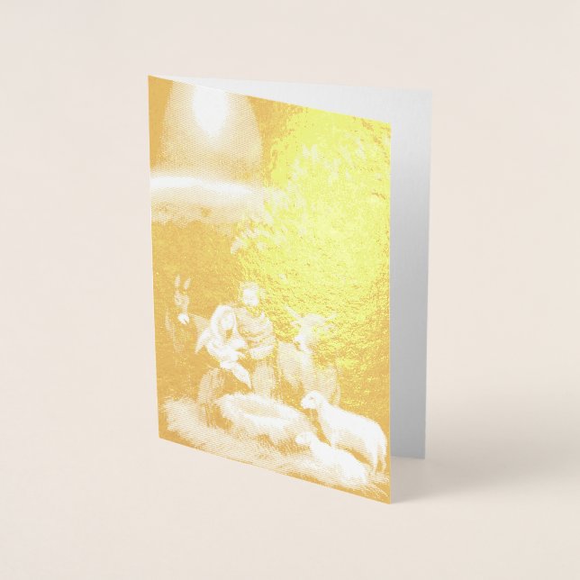 Frohe Weihnachtskrippe Foil Card Folienkarte (Vorderseite)
