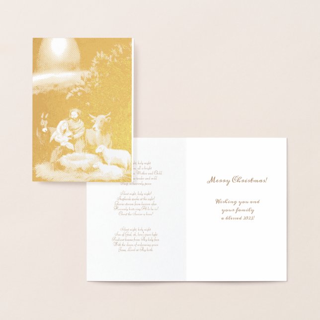 Frohe Weihnachtskrippe Foil Card Folienkarte (Anzeige)