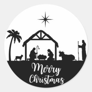 Frohe Weihnachtskrippe Sticker