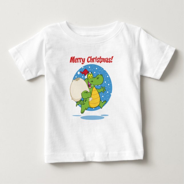Frohe Weihnachtskrokodile Santa | Urlaub Baby T-shirt (Vorderseite)