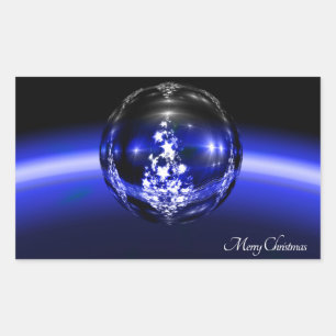 Frohe Weihnachtskugel Rechteckiger Aufkleber