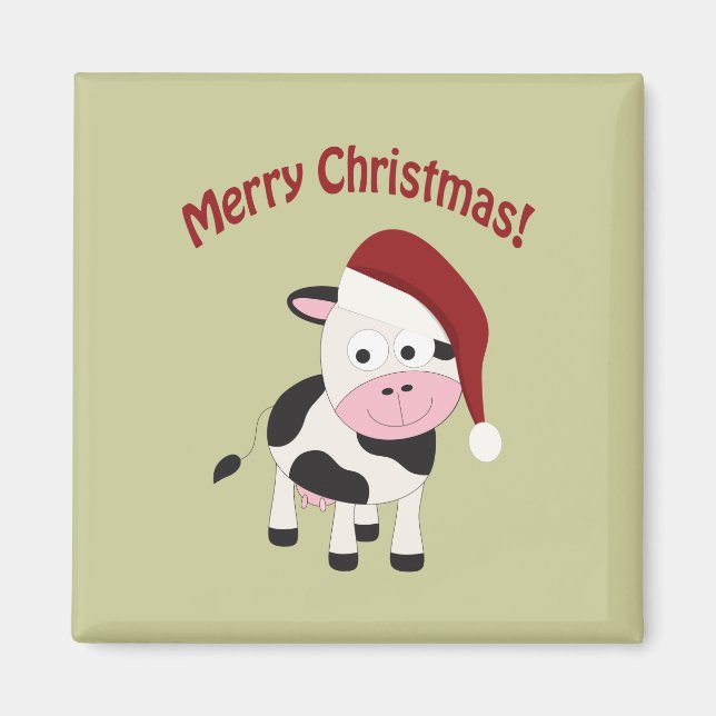 Frohe Weihnachtskuh Magnet (Vorne)