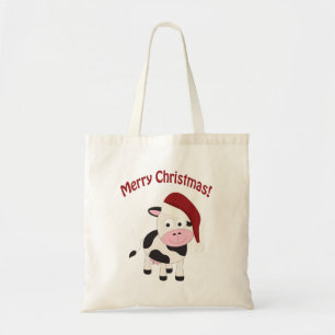 Frohe Weihnachtskuh Tragetasche