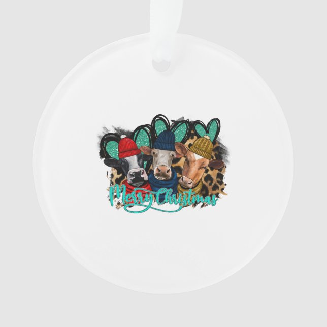 Frohe Weihnachtskühe Ornament (Vorderseite)