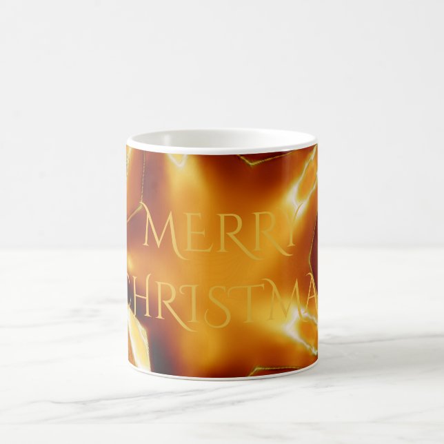 Frohe Weihnachtskupfer Gold Shiny Star Tasse (Mittel)