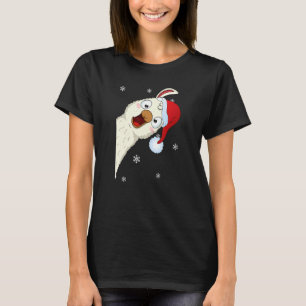 Frohe Weihnachtslama mit Weihnachtsmannmütze Snow T-Shirt
