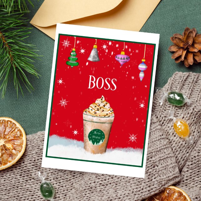 Frohe Weihnachtslatte mit Vintagem Ornament-Boss Karte (Von Creator hochgeladen)
