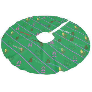 Frohe Weihnachtsleaf Leinenimitat Weihnachtsbaumdecke