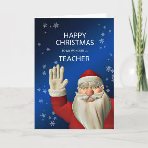 Frohe Weihnachtslehrerin, der Weihnachtsmann winde Feiertagskarte