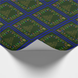 Frohe Weihnachtsleuchten-grün-blau-1-GIFT WRAP Geschenkpapier
