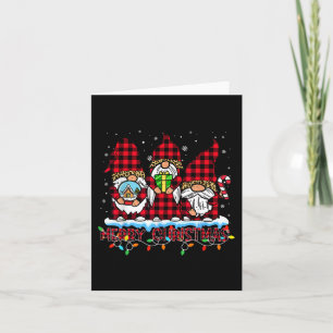 Frohe Weihnachtslicht Niedlich Gnome Familie Match Karte