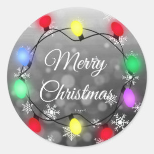 Frohe Weihnachtslicht Runder Aufkleber