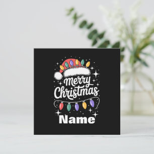 Frohe Weihnachtslicht Weihnachtsmannmütze Personal Feiertagskarte