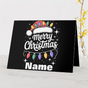 Frohe Weihnachtslicht Weihnachtsmannmütze Personal Karte
