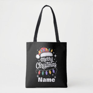 Frohe Weihnachtslichter Santa Hut Personalisiertes