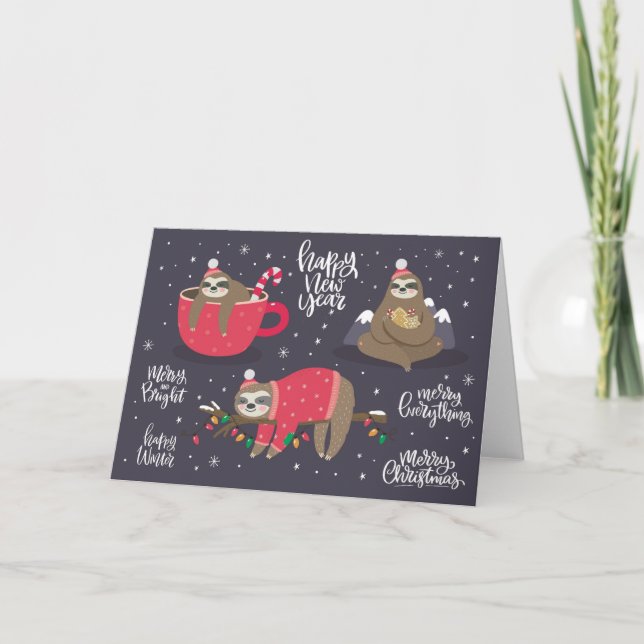 Frohe Weihnachtslieder Feiertagskarte (Vorderseite)
