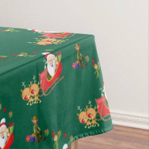 Frohe Weihnachtslieder, Grüner Weihnachtself Tischdecke