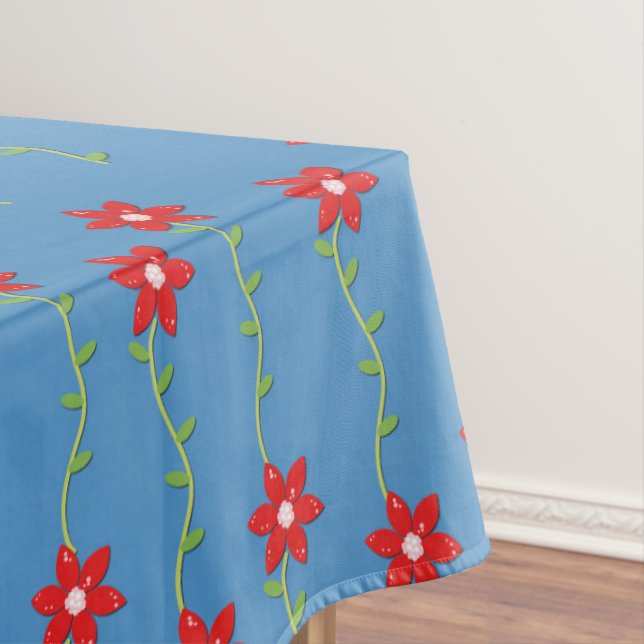 Frohe Weihnachtslieder, Poinsettia Blue Floral Tischdecke (Beispiel)