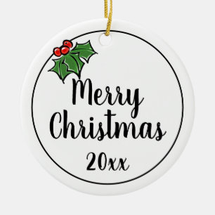 Frohe Weihnachtslieder verlasst Beeren Keramik Ornament