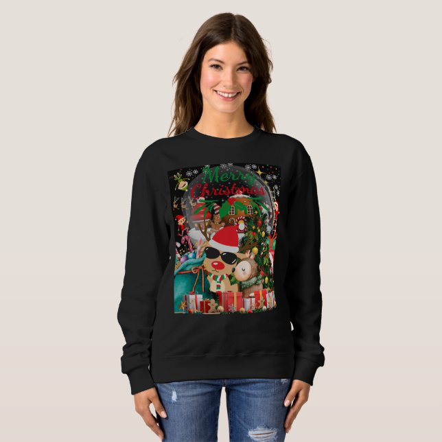 Frohe Weihnachtsmagie: Feierliche Feiertage Freuen Sweatshirt (Vorne ganz)