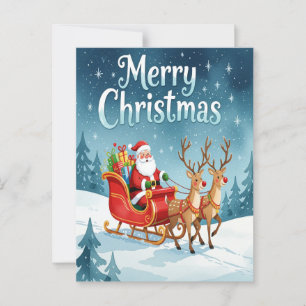 Frohe Weihnachtsmann und Rentier Postkarte