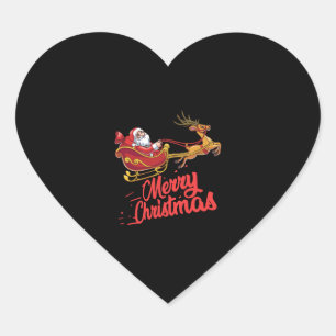 Frohe Weihnachtsmänner Frauen T Shirts. Herz-Aufkleber