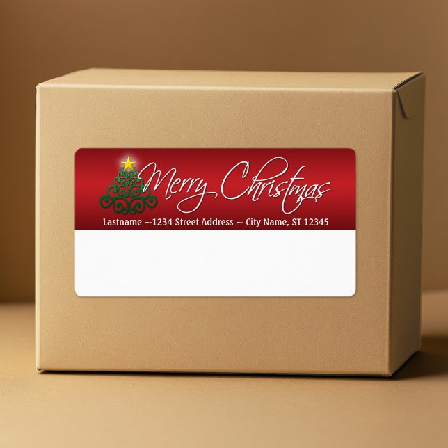 Frohe Weihnachtsmarken (Custom Box Label with Merry Christmas Greeting)