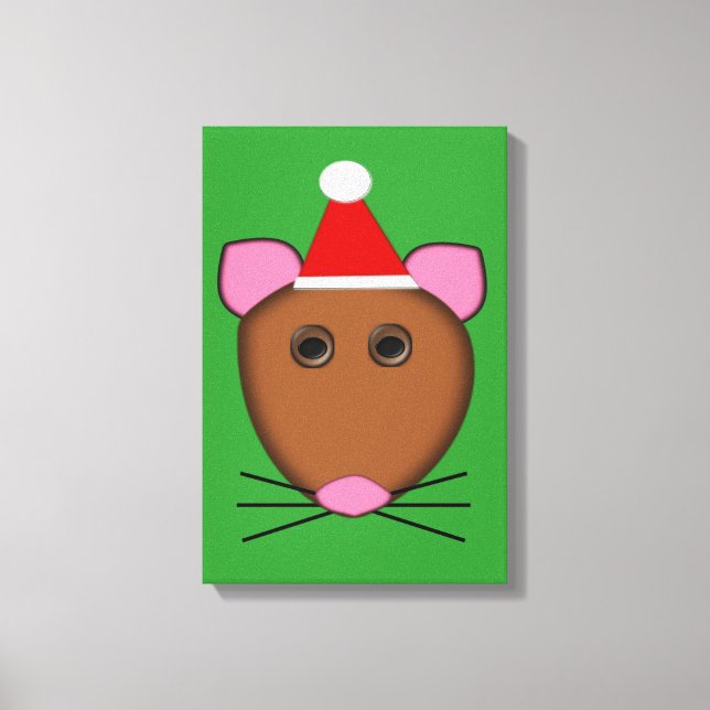 Frohe Weihnachtsmaus Canvas Print Leinwanddruck (Vorderseite)