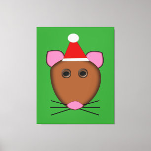 Frohe Weihnachtsmaus Canvas Print Leinwanddruck
