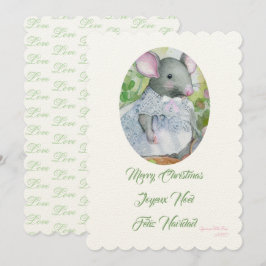 Frohe Weihnachtsmaus niedlich Einladung