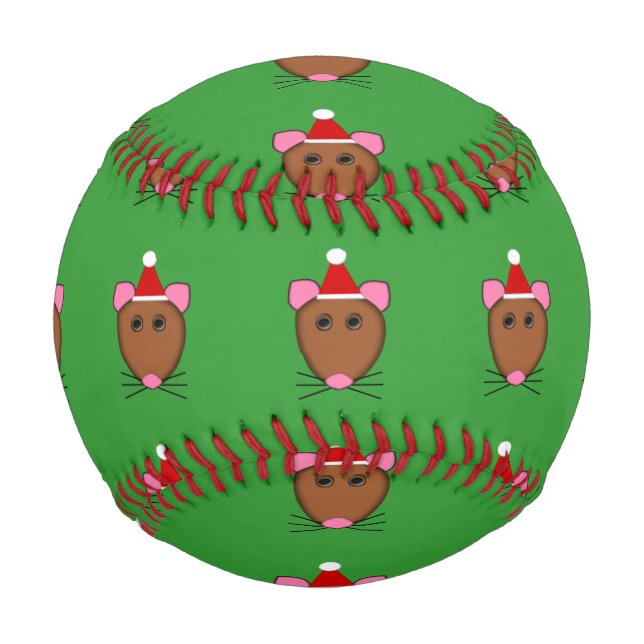 Frohe Weihnachtsmäuse Baseball (Vorderseite)