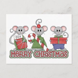 Frohe Weihnachtsmäuse Feiertagspostkarte