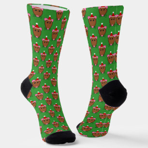 Frohe Weihnachtsmäuse Gemustert Socken