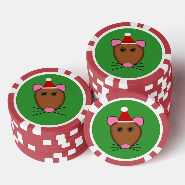 Frohe Weihnachtsmäuse Pokerchips (Stapel)