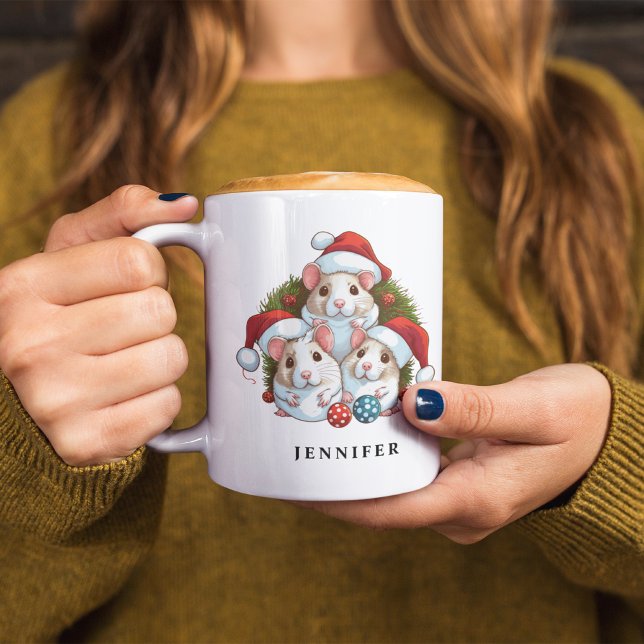 Frohe Weihnachtsmäuse Squad Personalisiert Kaffeetasse (Von Creator hochgeladen)