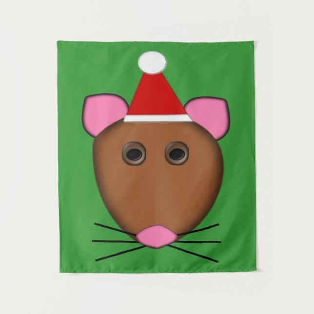 Frohe Weihnachtsmäuse Wandteppich (Vorderseite)