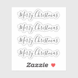 Frohe Weihnachtsminimalisten handgeschriebenen tre Aufkleber