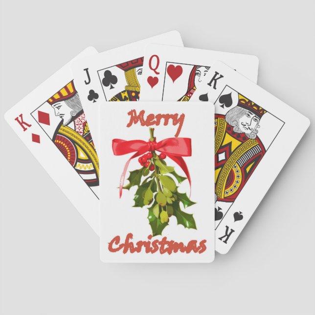 Frohe Weihnachtsmistletoe Spielkarten (Rückseite)