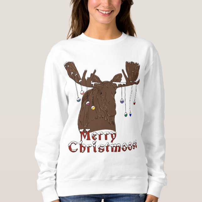 Frohe Weihnachtsmoose Sweatshirt (Vorderseite)