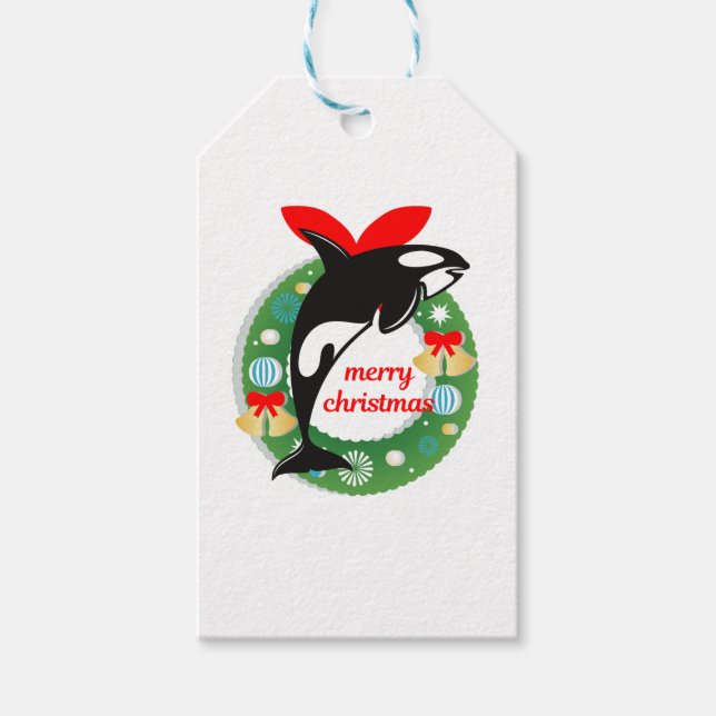 Frohe Weihnachtsmörder Geschenkanhänger (Vorderseite)