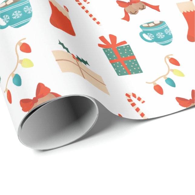 Frohe Weihnachtsmotive Geschenkpapier (Rolleneckpunkt)