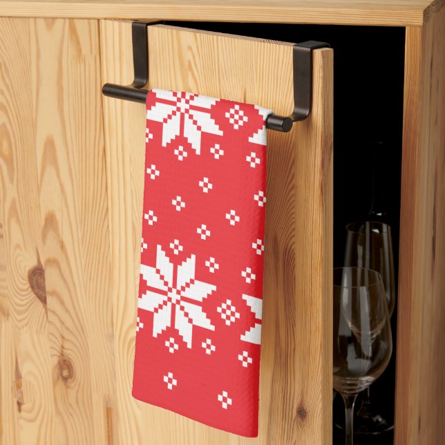 Frohe Weihnachtsmuster 5 Geschirrtuch (Drittel gefaltet)