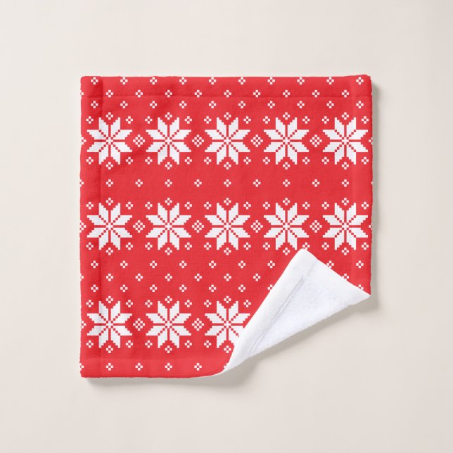 Frohe Weihnachtsmuster 5 Waschlappen (Waschlappen)