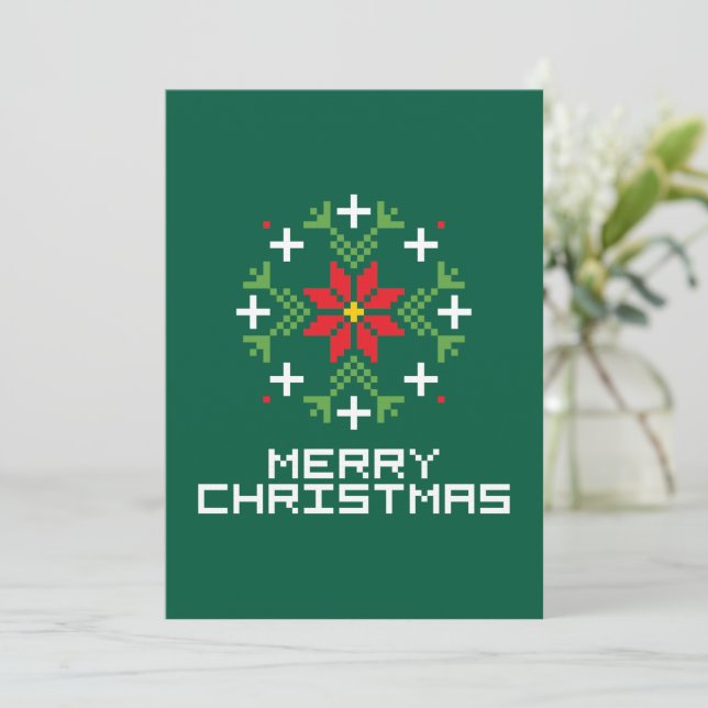 Frohe Weihnachtsmuster 6 Feiertagskarte (Stehend Vorderseite)