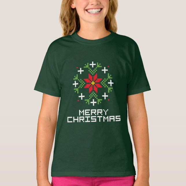 Frohe Weihnachtsmuster 6 T-Shirt (Vorderseite)
