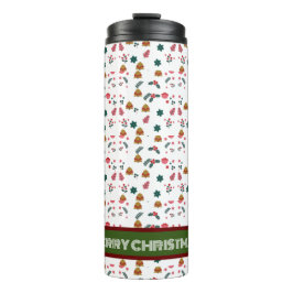 Frohe Weihnachtsmuster Elegant Thermosbecher